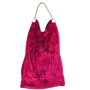 vintage y2k fairy / mcbling butterfly design chain halter top < 3